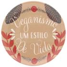 Kit 2 Pratos Rasos Veganismo Oxford Cerâmica 26cm