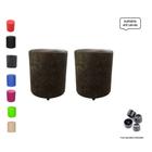 Kit 2 Puff Banqueta Suede Redondo Decorativo Sala Quarto Cozinha - Mercadão Dos Puffs