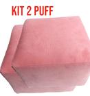 Kit 2 Puff Banquinho Reforçado - Tecido Suede - 25x29x29 - Suporta Até 120kg - A PRONTA ENTREGA