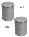 Kit 2 Puff Baú Banquinho Apoio Para Pés Organizador Porta Objetos