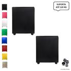 Kit 2 Puffs Banqueta Cubo Quadrado Decorativo Organizador Preto