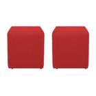 Kit 2 Puffs Decorativos Dado Sala de Estar Recepção material sintético Vermelho