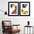 Kit 2 Quadros Abstratos Mondrian - 60X48Cm