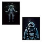 Kit 2 Quadros Astronautas Com Borboletas