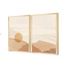 Kit 2 Quadros Bege Paisagem Abstrato Boho 50x70 Pinus