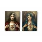 Kit 2 Quadros Canvas Religiosos Jesus Nossa Senhora 60x40cm