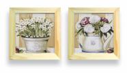 Kit 2 Quadros Decorativos Banheiro Toalete Lavabo Flor Vaso