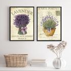 Kit 2 Quadros Decorativos Buquê De Lavanda 45x34cm - com vidro