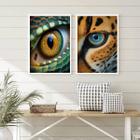 Kit 2 Quadros Decorativos Fotografias Olhos De Animais 33x24cm - com vidro