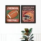 Kit 2 Quadros Decorativos Futebol Americano 33X24Cm - Vidro