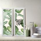 Kit 2 Quadros Decorativos Lavabo Folhas Natureza Positive Mind Moderno Verde