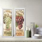 Kit 2 Quadros Decorativos Lavabo Uva Vinhedo Vintage Pinot Noir