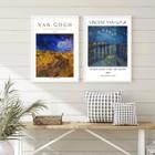 Kit 2 Quadros Decorativos Paisagens DeVanGogh 45x34cm - com vidro