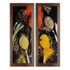 Kit 2 Quadros Decorativos para Cozinha Área Goumet kitnet copa temperos frutas cantina Panela talheres 20x60cm