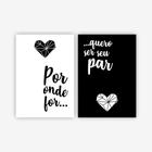 Kit 2 Quadros Decorativos Quarto Casal 50x35cm Por Onde For