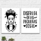 Kit 2 Quadros Disfruta Las Pequeas Cosas 45X34 Vidro Branca