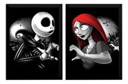 Kit 2 Quadros Estranho Mundo De Jack & Sally Arte Namorados