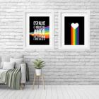 Kit 2 Quadros Grandes Lgbt Vírus Amor - 60X48Cm