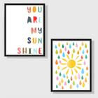 Kit 2 Quadros Infantis My Sunshine 24x18cm