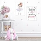 Kit 2 Quadros Menina Bailarina - Sonhe Alto 45X34Cm