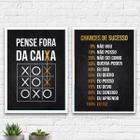 Kit 2 Quadros Motivacionais Chances 33X24Cm - Vidro Branca