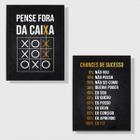 Kit 2 Quadros Motivacionais Chances De Sucesso 33x24cm