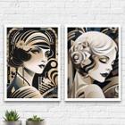 Kit 2 Quadros Mulheres Art Deco 33x24cm