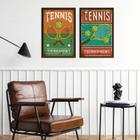 Kit 2 Quadros Posters Tennis Vintage 33x24cm