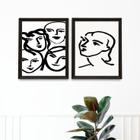 Kit 2 Quadros Quadros Matisse Faces Mulheres 24X18Cm