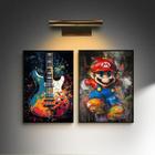 Kit 2 Quadros Quarto Menino Rock E Gamer 24X18Cm