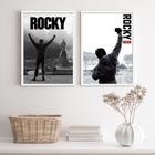 Kit 2 Quadros Rocky Balboa Preto EBranco 24x18cm