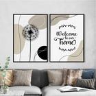 Kit 2 Quadros Welcome To Our Home 45X34Cm - Com Vidro Branca