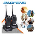 Kit 2 Radio Comunicador Baofeng 777s Vhf/uhf 16 Canais Profissional Com Fone