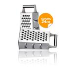 Kit 2 raladores aço inox 24cm 4 faces - legumes queijo vegetais frutas