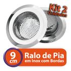 Kit 2 Ralo de Pia Inox 9cm ou 3.1/2 para Válvula Americana Tipo Ralo Japonês