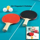 Kit 2 Raquete Tenis De Mesa Ping Pong Lisa 3 Bolinhas