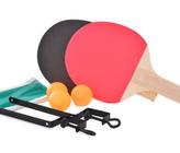 Kit 2 Raquete Tenis De Mesa Ping Pong Lisa Rede Brinquedo Dia das Crianças