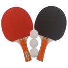 Kit 2 Raquetes De Ping Pong Tênis De Mesa E 3 Bolinhas