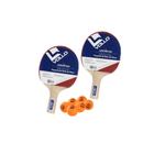 Kit 2 Raquetes de Tênis de Mesa Ping-Pong Leisure 600 Vollo + Kit 6 Bolinhas