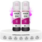 Kit 2 Refis De Tinta Magenta T544 Original Epson L1110 L3110 L3150 L3160 L3210 L3250 L3260 L5190 L5290 T544320