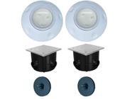 Kit 2 - Refletor Led Piscina Fibra 9W Rgb + Caixa Passagem - Donatti