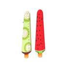 kit 2 réguas madeira 15cm frutas material criativo escolar