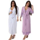 Kit 2 robe noiva feminino roupão de renda luxo hobe brc