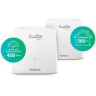 Kit 2 Roteadores Wireless Intelbras Mesh Twibi Giga+ AC 1200, 1200Mbps, Dual Band, 2 Antenas Internas - Branco