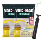 Kit 2 Saco A Vacuo Médio 45x65cm Vac Bag Mala+ Bomba Ordene