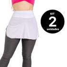 Kit 2 Saia Tapa Bumbum Feminino Preto Branco Cinza P/ Treino