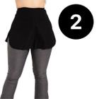 Kit 2 Saia Tapa Bumbum Feminino Preto Branco Cinza P/ Treino