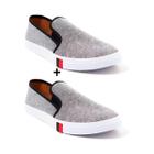 Kit 2 sapatenis masculino casual slip on iate calce fácil macio