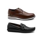 Kit 2 Sapatos Masculinos Mocassim e Oxford Moderno Casual