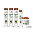 Kit 2 Shampoo Condicionad Máscara Leave-in Óleo Argan Mahair